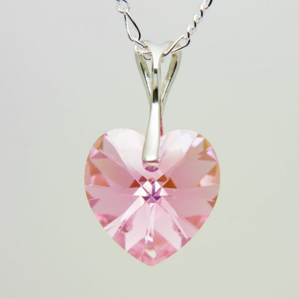 Pink Crystal Heart Pendant EX DISPLAY 317