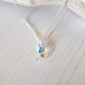 Aurora Borealis Crystal Moon Pendant 124