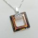 Bronze Square Crystal Pendant 173