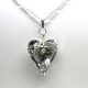 Black Patina Crystal Heart Pendant 209