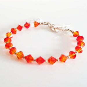 Fire Opal Orange Swarovski Bracelet 106