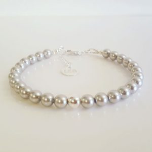 Stunning Silver Crystal Pearl Bracelet 186