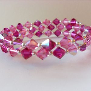 Rose Fuchsia Crystal Wraparound Bracelet