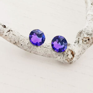 Purple Stud Earrings Swarovski Crystal 255