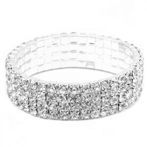 Diamante Bracelet Costume Jewellery Four Row diamante stretch bracelet with branded presentation packaging