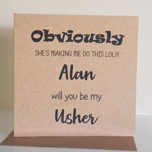 Personalised Will You Be My Usher Card 104