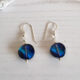 Blue Round Swarovski Crystal Earrings 108