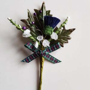 Scottish Buttonhole Thistle Heather Tartan Ribbon 01Tartan Ribbon