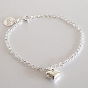 Cleo Silver Heart Charm Bracelet
