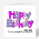 MUM Happy Birthday Card Pink 120