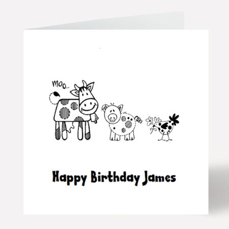 Farm Animals Happy Birthday Card 133