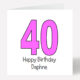 40th Birthday Card Pink 162
