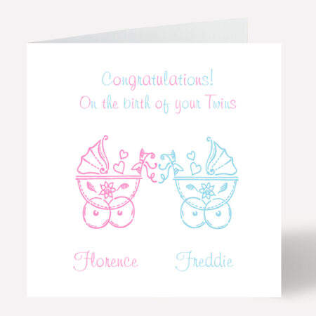 Twins Baby Card 165