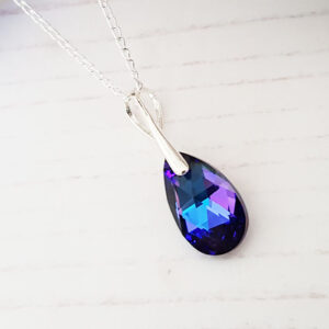 Purple Heliotrope Crystal Teardrop Pendant 103