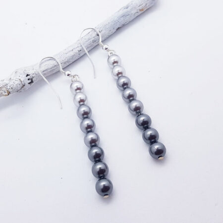 Grey Pearl Long Earrings 342