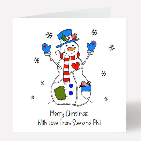Snowman Christmas Personalised Card 190