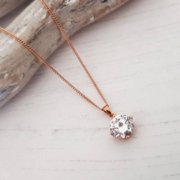 Cubic Zirconia Rose Gold Pendant 374