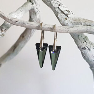 Grey Black Crystal Earrings 186