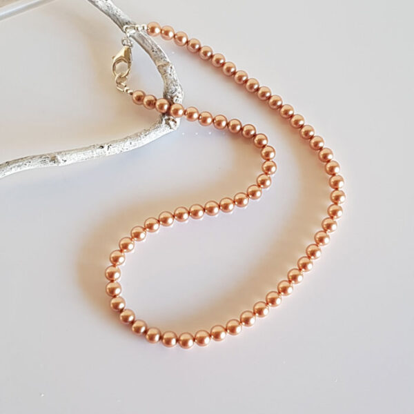 Rose Gold Swarovski Pearl Necklace 108
