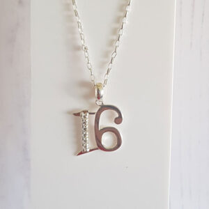 Sixteenth Birthday Silver Charm Pendant 358