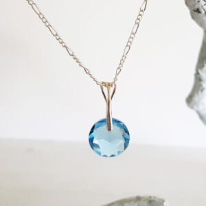 Aquamarine Crystal Pendant March Birthstone 391