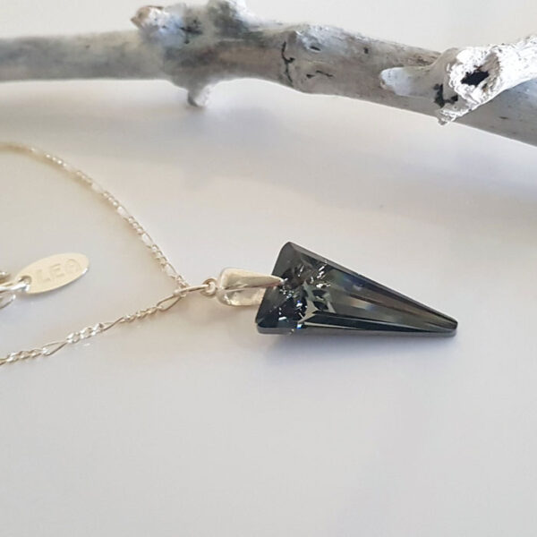 Grey Black Crystal Arrow Pendant 199