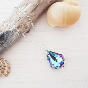 Teal Lilac Crystal Pendant 138