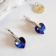 Purple Crystal Heart Earrings 388