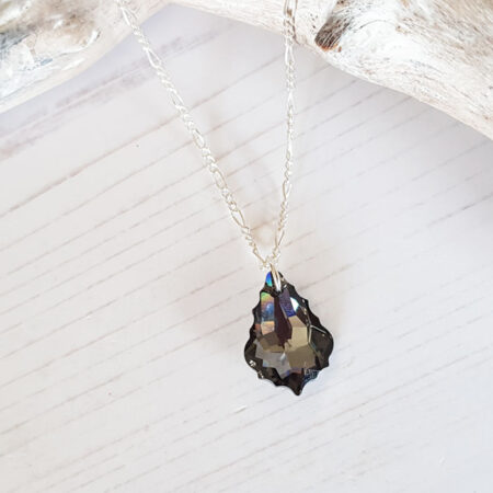 Grey Black Baroque Crystal Pendant 260