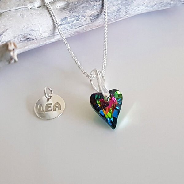 Rainbow Crystal Wild Heart Pendant 421