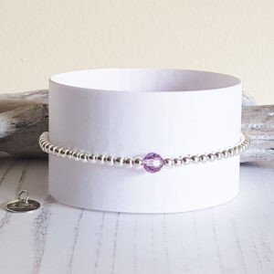 Dainty Birthstone Bracelet Light Amethyst June