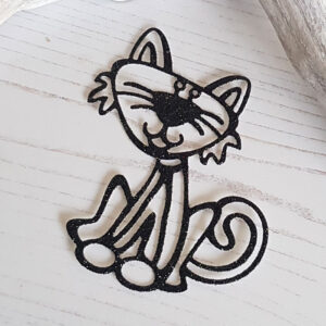 Die Cut Glitter Cat Topper