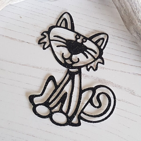 Die Cut Glitter Cat Topper