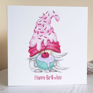 Gnome Birthday Card 335 Gnomes Cherry Birthday Card