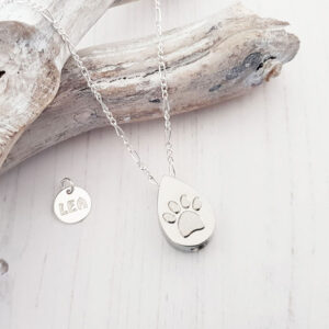 Ashes Memorial Necklace Paw Tear Drop 81