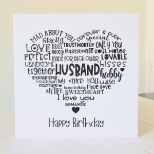 Happy Birthday Heart Husband CardHusband Birthday Card 374