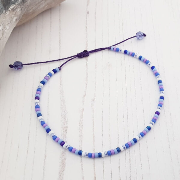 Anklet Beaded Purple Shades 112