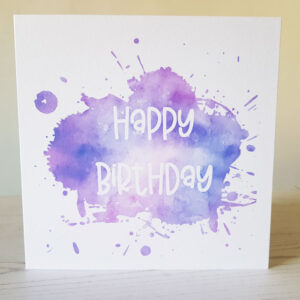 Splash Watercolour Splash Birthday Card 375Happy Birthday Card