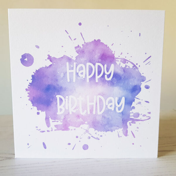 Splash Watercolour Splash Birthday Card 375Happy Birthday Card