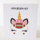 Personalised Unicorn Rugby Ball CardUnicorn Rugby Ball Birthday Card 385
