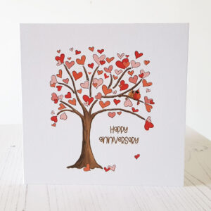 Personalised Happy Happy Anniversary Tree Card 390Anniversary Tree Card