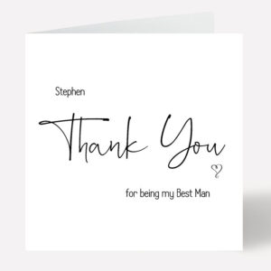 Personalised Thank You For Being My Best Man Card
