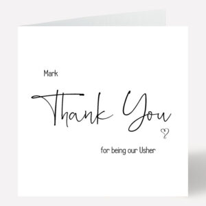 Personalised Thank You For Being Our Usher Card