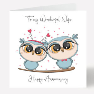 Wife Anniversary Card Owls