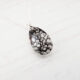 Black Patina Swarovski Crystal Pear Shaped Pendant Sterling Silver