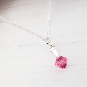Rose Pink Swarovski Crystal Drop Pendant 477