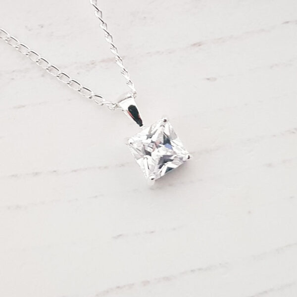 Square Cubic Zirconia Necklace Pendant 371