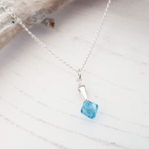 Sterling Silver Aquamarine Swarovski Crystal Drop Pendant NeckAquamarine Crystal Drop Pendant March Birthstone 460
