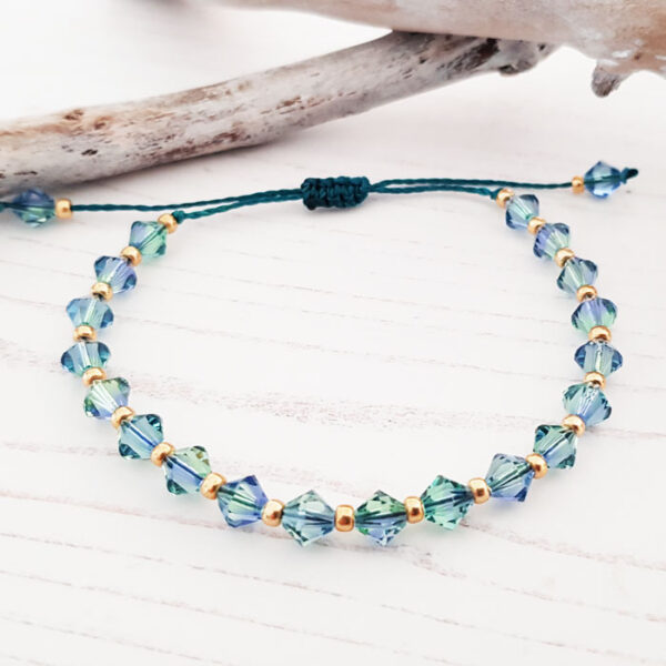 Teal Blue Swarovski Crystal Bracelet Friendship Style 436