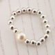 Pearl Sterling Silver 925 Stacking Ring Stretch